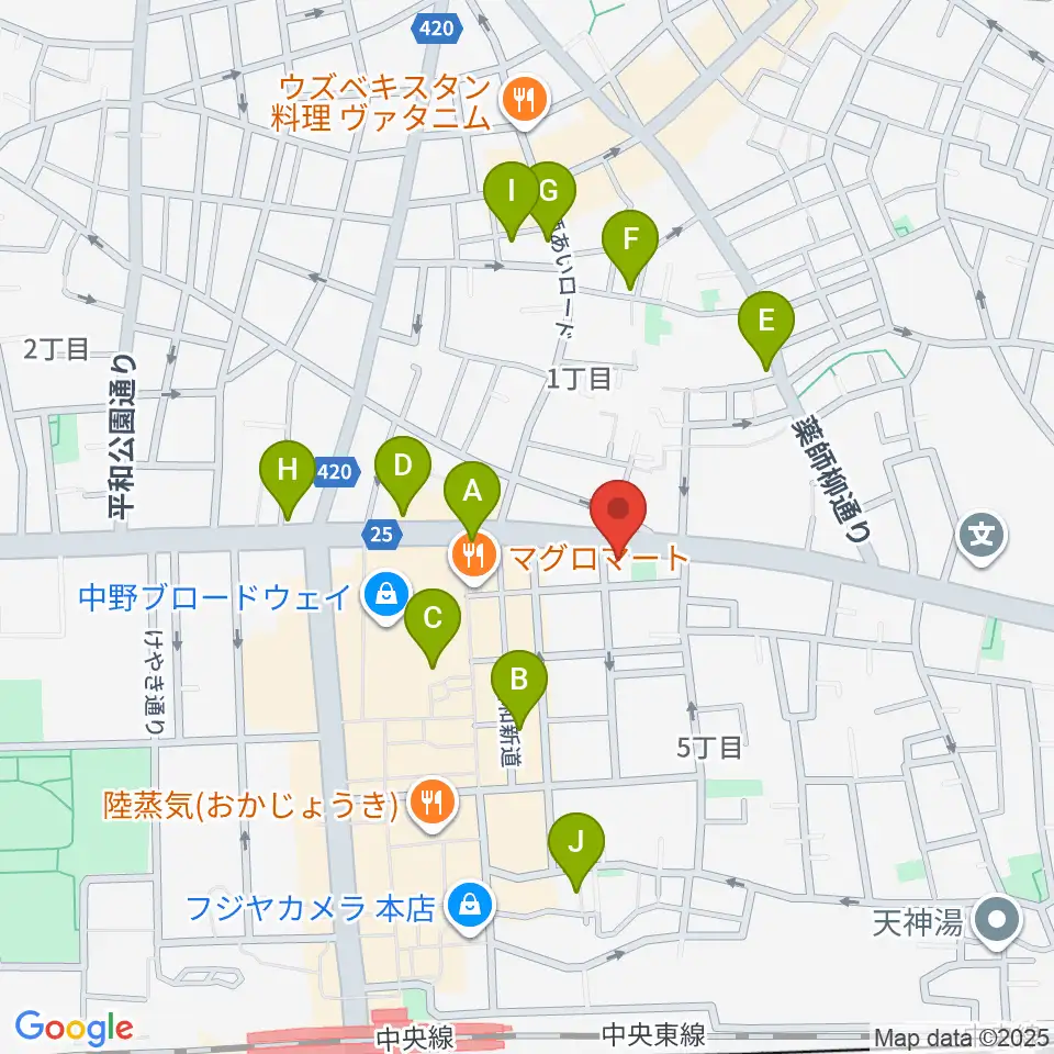 中野heavysick ZERO周辺のホテル一覧地図