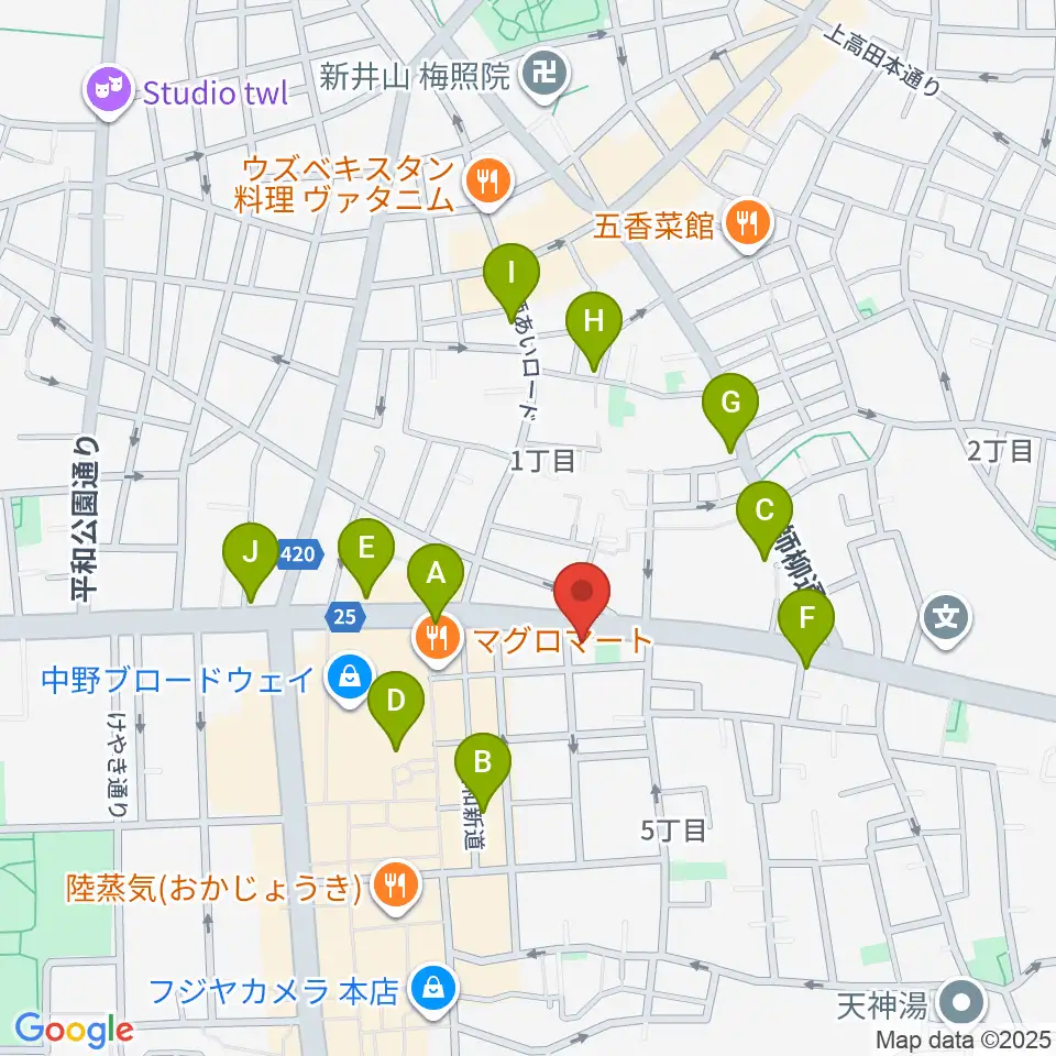 中野heavysick ZERO周辺のホテル一覧地図