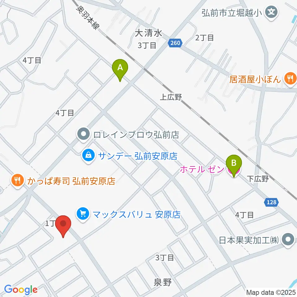 ゲオ弘前安原店周辺のホテル一覧地図