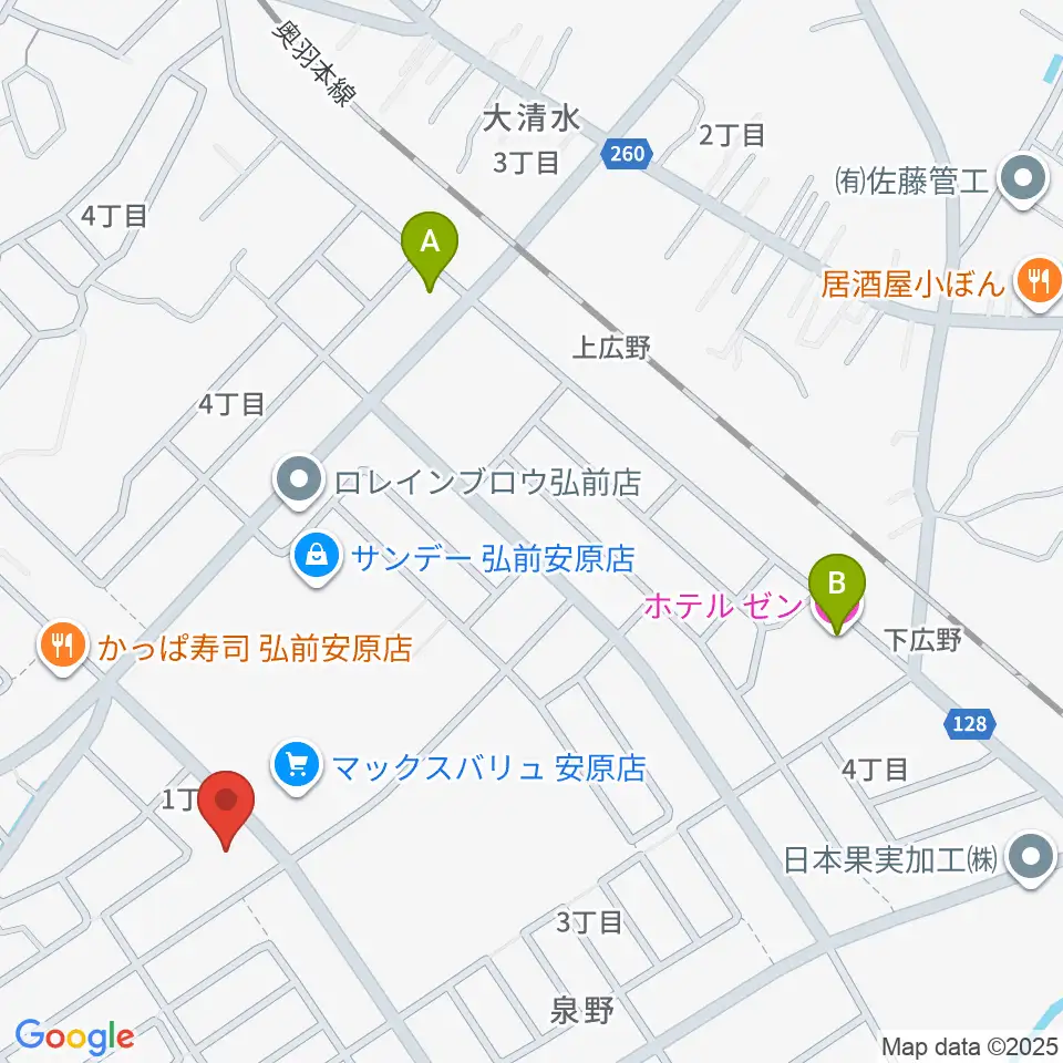 ゲオ弘前安原店周辺のホテル一覧地図
