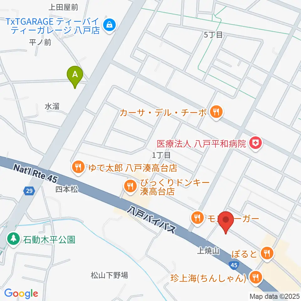 ゲオ八戸湊高台店周辺のホテル一覧地図