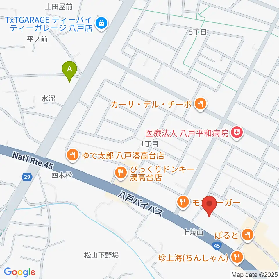 ゲオ八戸湊高台店周辺のホテル一覧地図