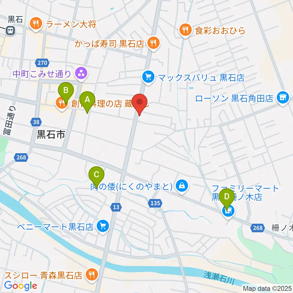 ゲオ黒石東町店周辺のホテル一覧地図