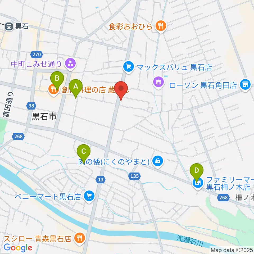 ゲオ黒石東町店周辺のホテル一覧地図