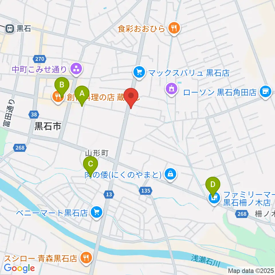ゲオ黒石東町店周辺のホテル一覧地図
