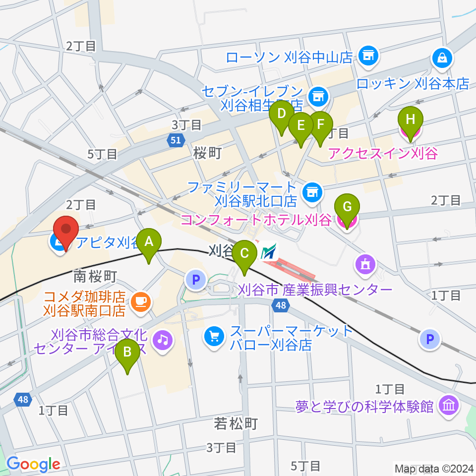 パピーミュージックスクール刈谷アピタ教室周辺のホテル一覧地図