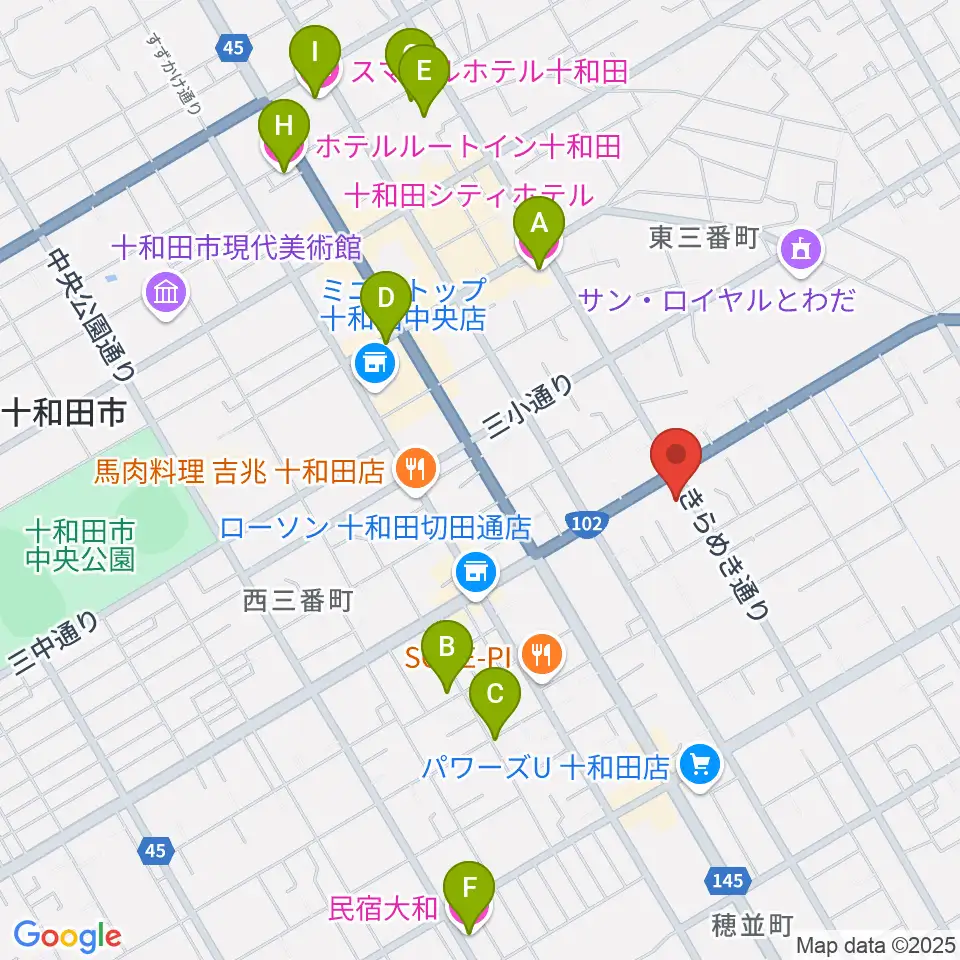 TSUTAYA 十和田店周辺のホテル一覧地図