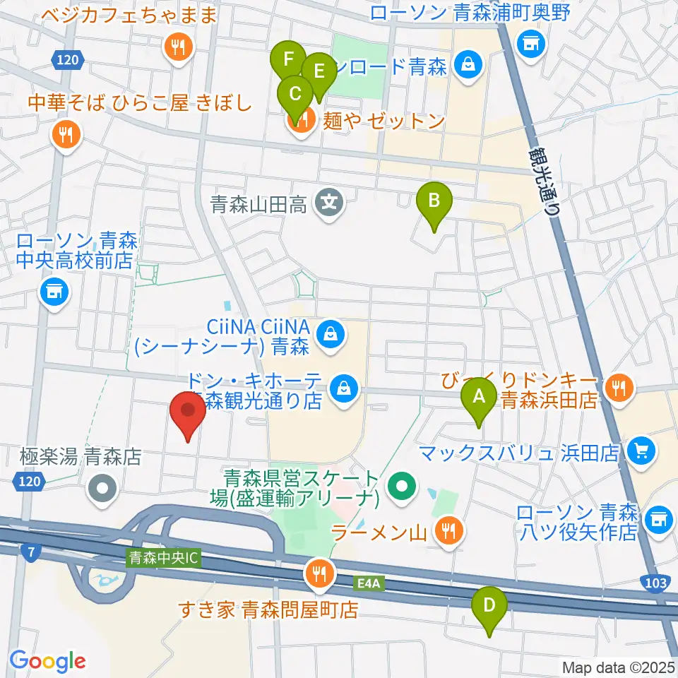 TSUTAYA 青森中央店周辺のホテル一覧地図