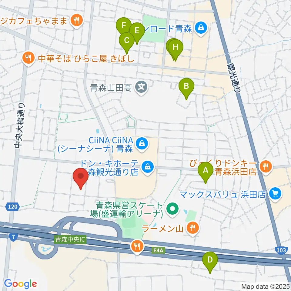TSUTAYA 青森中央店周辺のホテル一覧地図