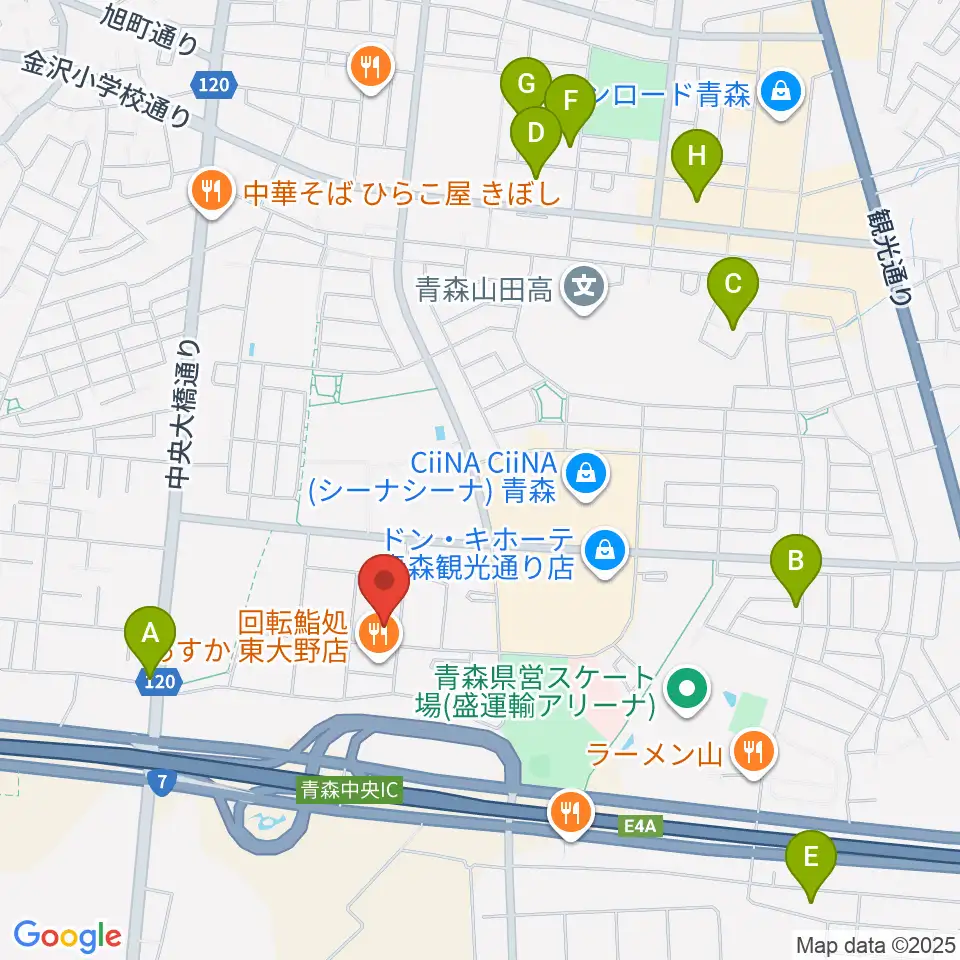 TSUTAYA 青森中央店周辺のホテル一覧地図