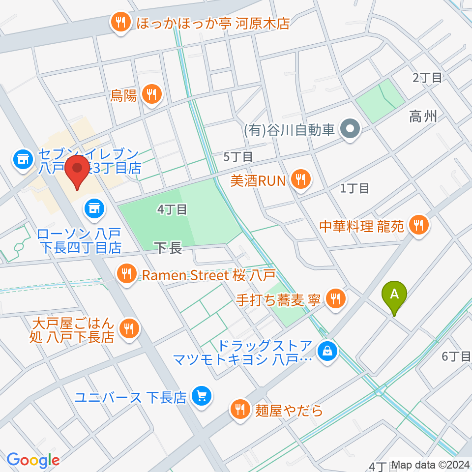 ゲオ八戸下長店周辺のホテル一覧地図