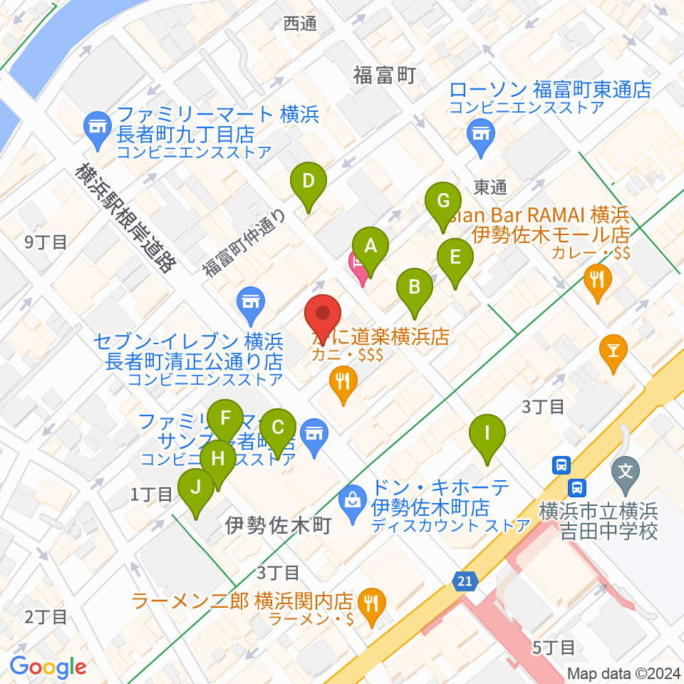 長者町FRIDAY周辺のホテル一覧地図