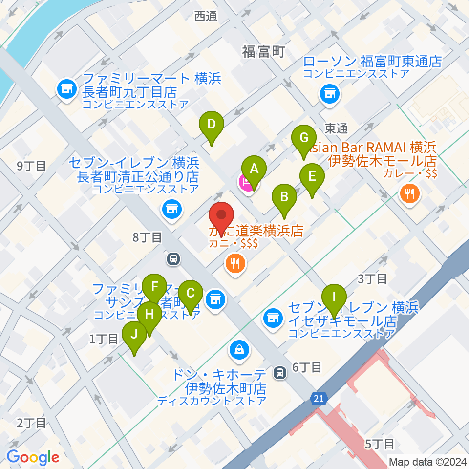 長者町FRIDAY周辺のホテル一覧地図