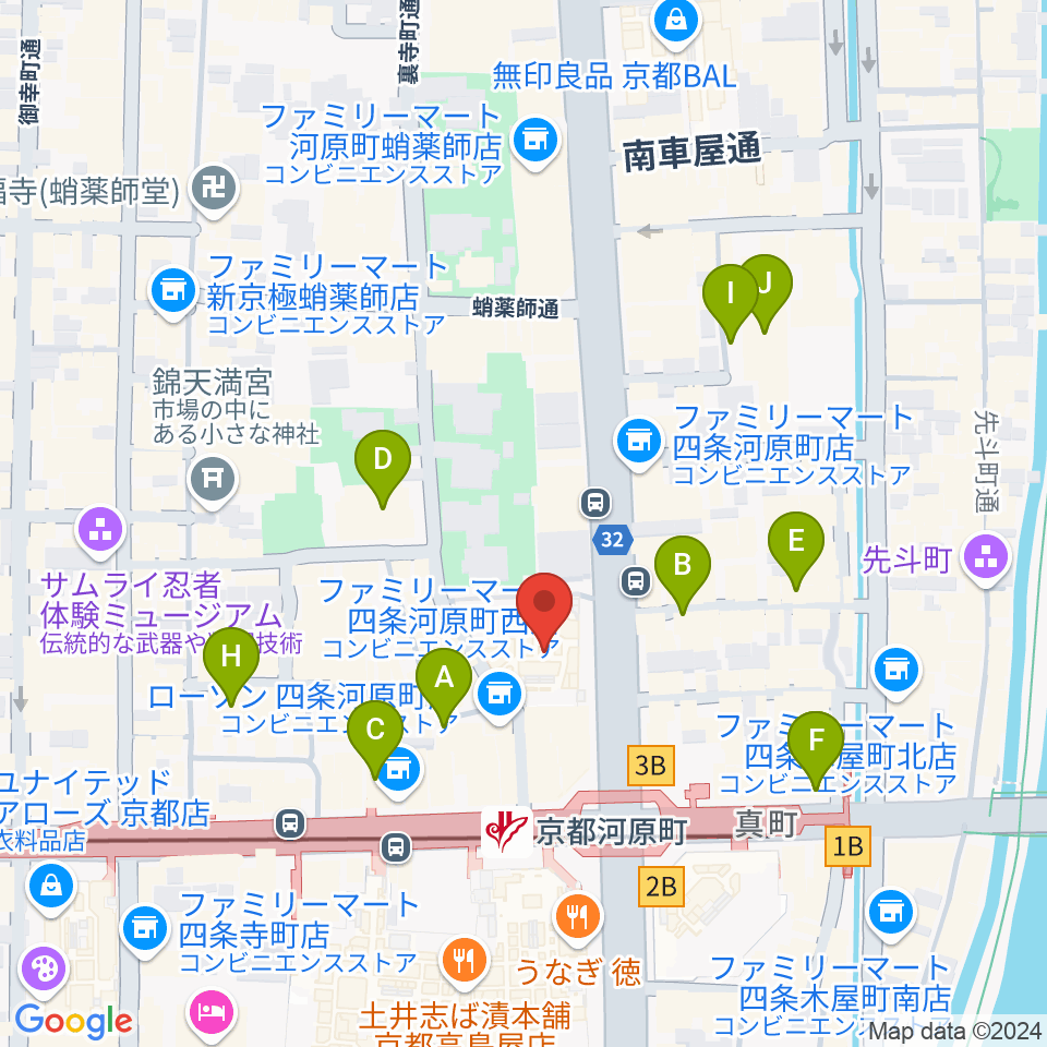 タワーレコード京都店周辺のホテル一覧地図