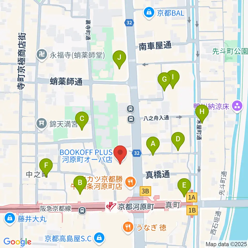 タワーレコード京都店周辺のホテル一覧地図