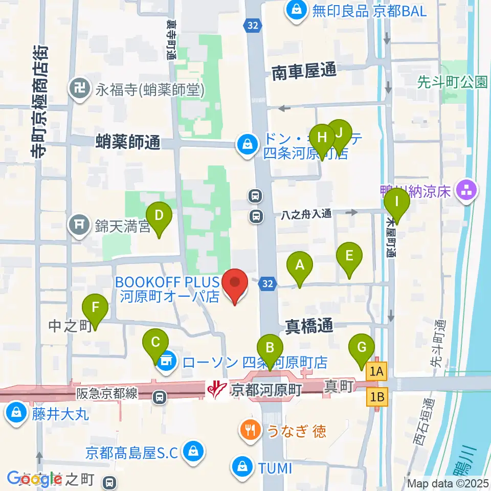 タワーレコード京都店周辺のホテル一覧地図