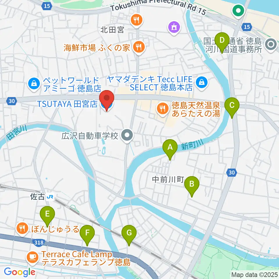 TSUTAYA 田宮店周辺のホテル一覧地図