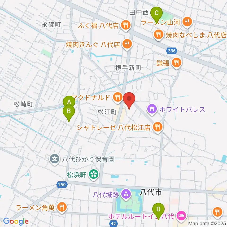 TSUTAYA 八代松江店周辺のホテル一覧地図
