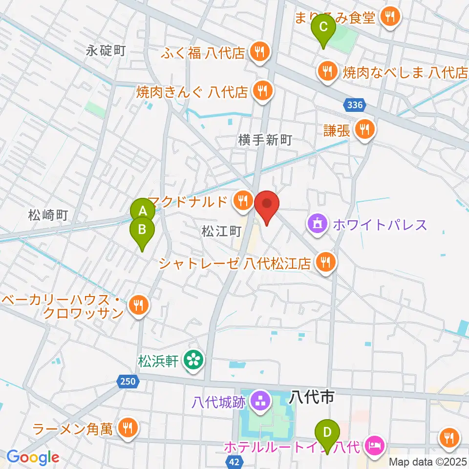 TSUTAYA 八代松江店周辺のホテル一覧地図