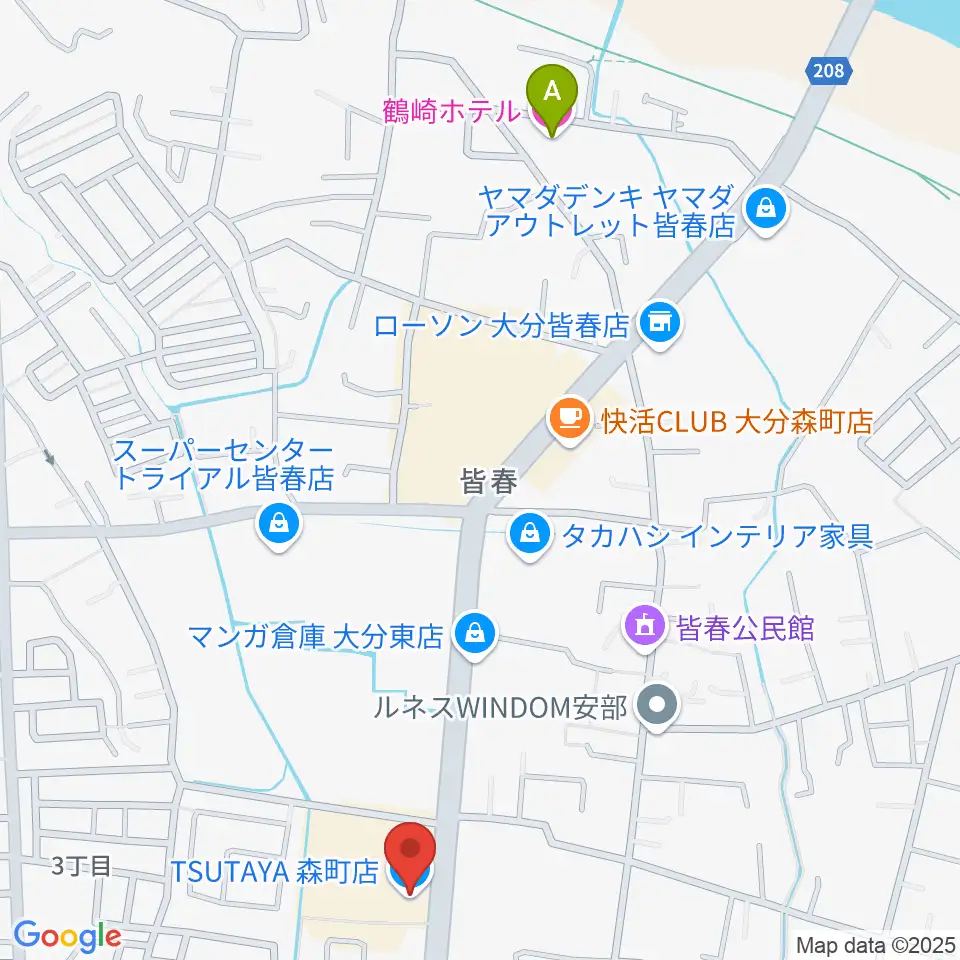 TSUTAYA 森町店周辺のホテル一覧地図