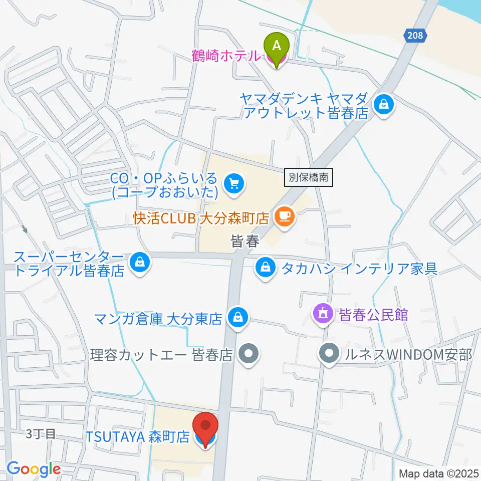 TSUTAYA 森町店周辺のホテル一覧地図