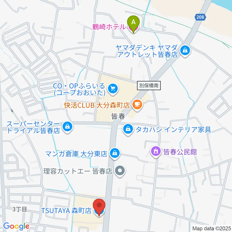 TSUTAYA 森町店周辺のホテル一覧地図