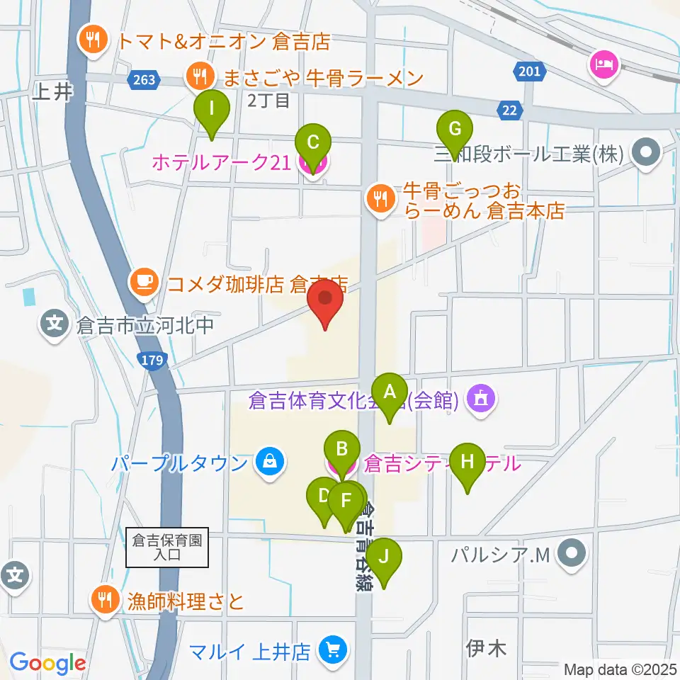 ゲオ倉吉店周辺のホテル一覧地図
