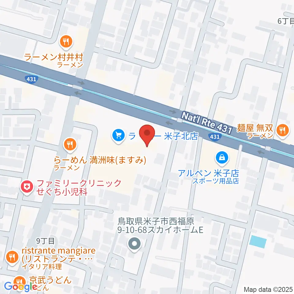 ゲオ米子西福原店周辺のホテル一覧地図