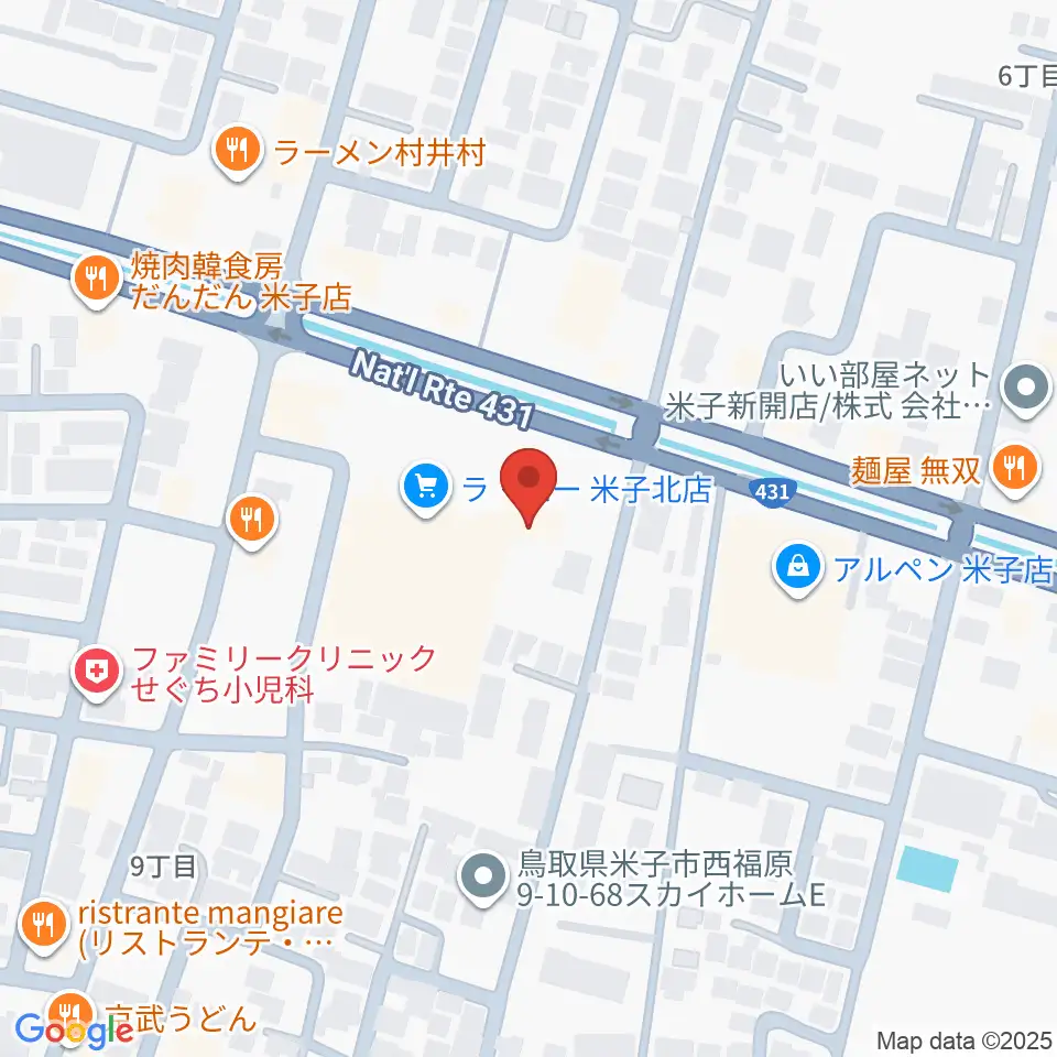 ゲオ米子西福原店周辺のホテル一覧地図