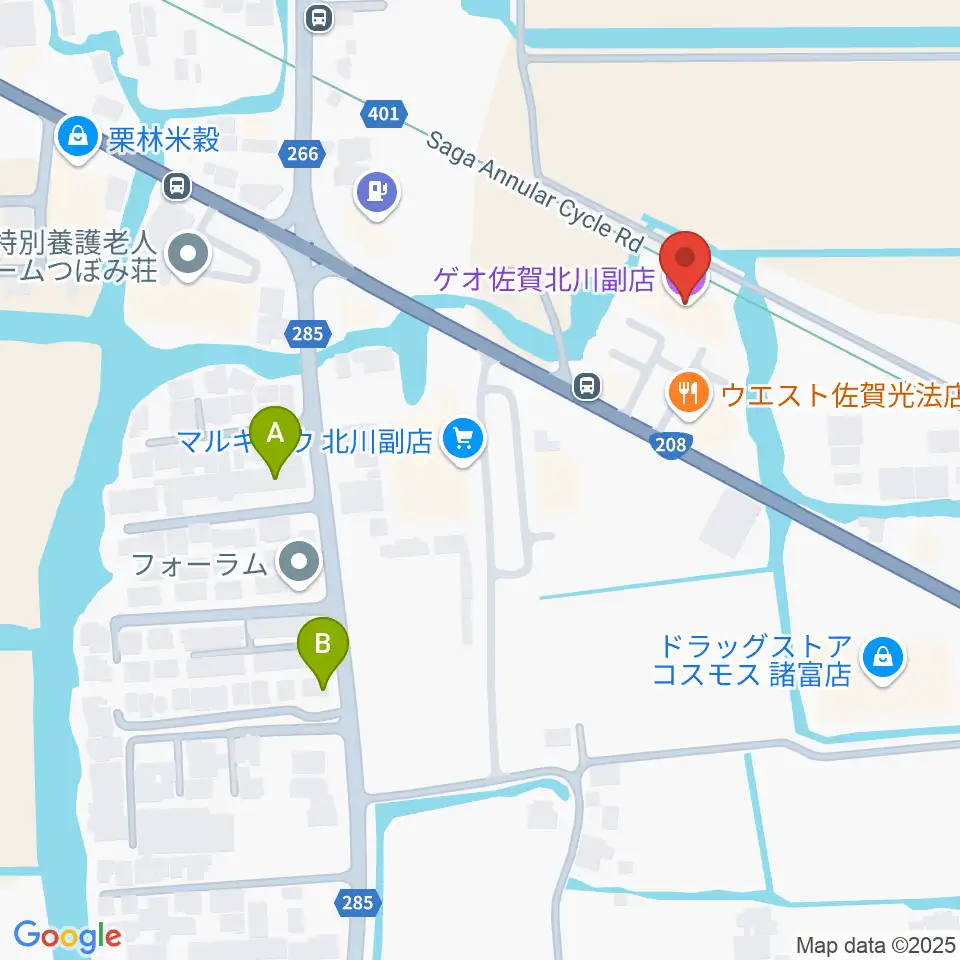 ゲオ佐賀北川副店周辺のホテル一覧地図