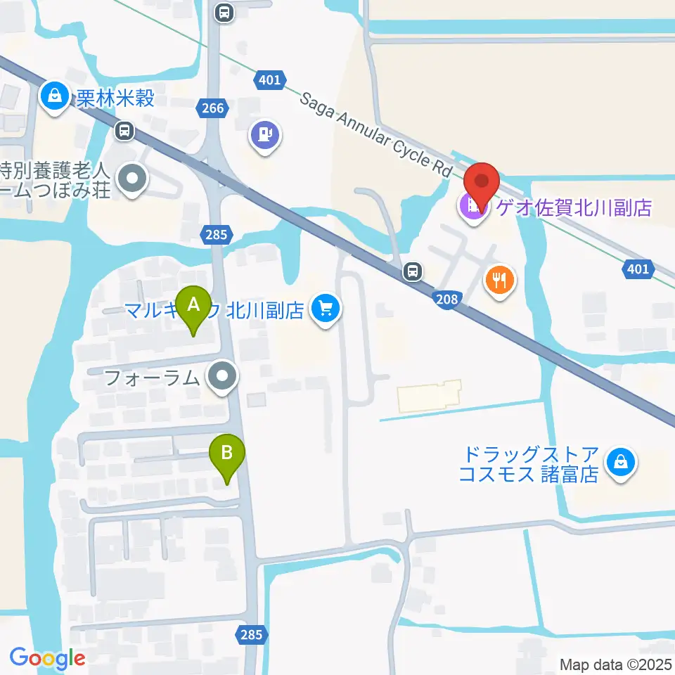 ゲオ佐賀北川副店周辺のホテル一覧地図