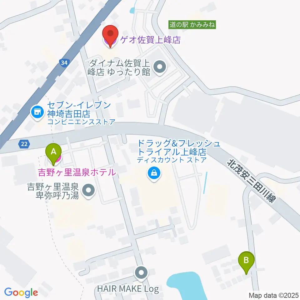 ゲオ佐賀上峰店周辺のホテル一覧地図