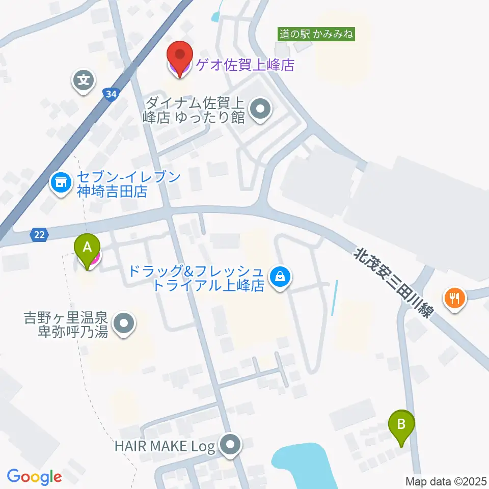 ゲオ佐賀上峰店周辺のホテル一覧地図