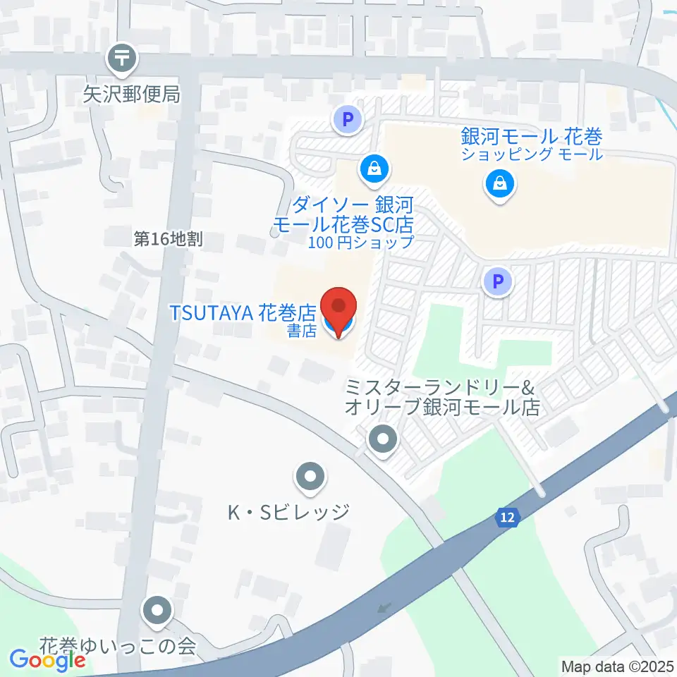 TSUTAYA 花巻店周辺のホテル一覧地図