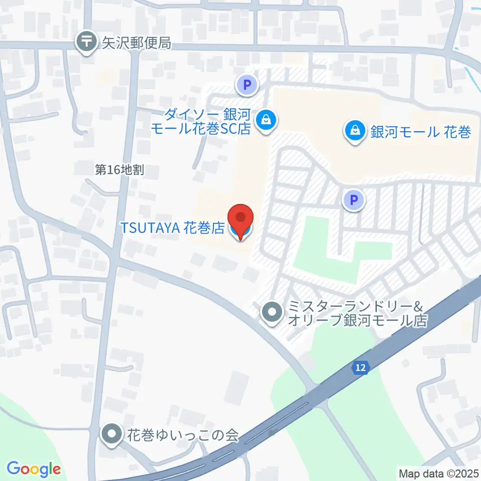 TSUTAYA 花巻店周辺のホテル一覧地図