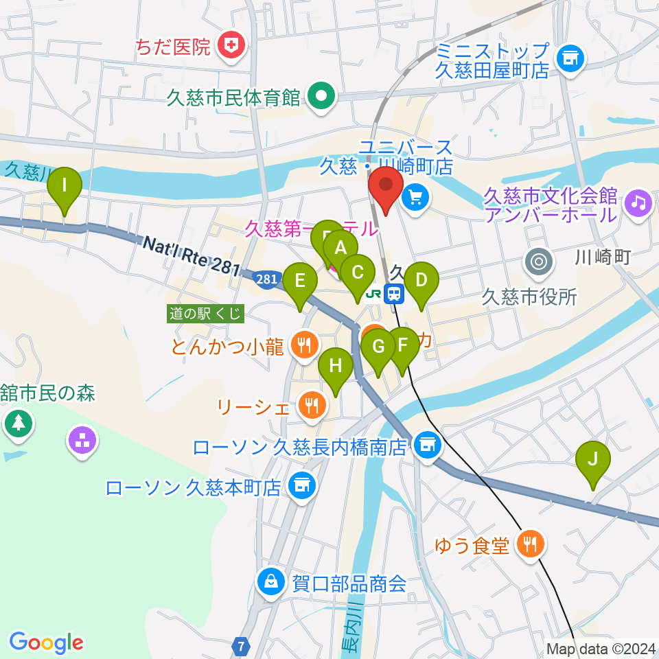 TSUTAYA 久慈店周辺のホテル一覧地図