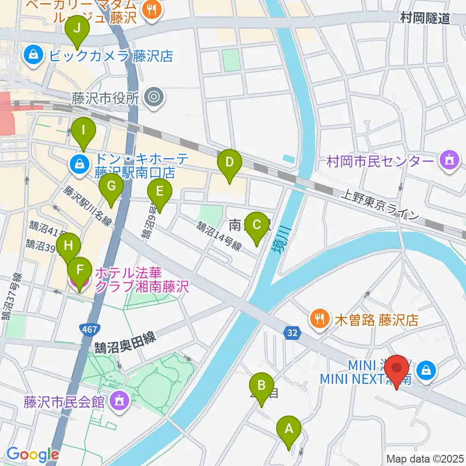 ギターの処方箋TAKAMURA周辺のホテル一覧地図