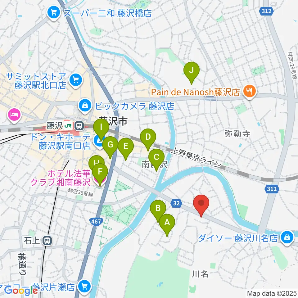ギターの処方箋TAKAMURA周辺のホテル一覧地図