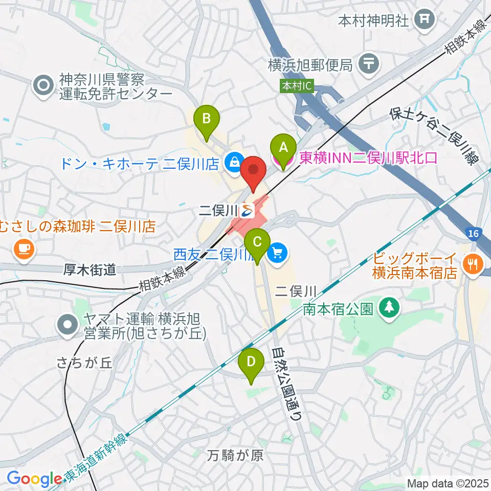 横浜市旭区民文化センターサンハート周辺のホテル一覧地図