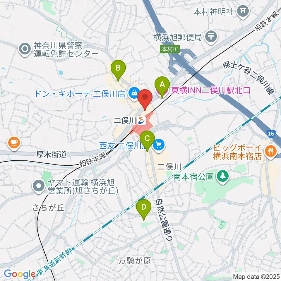 横浜市旭区民文化センターサンハート周辺のホテル一覧地図