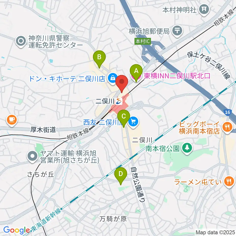 横浜市旭区民文化センターサンハート周辺のホテル一覧地図