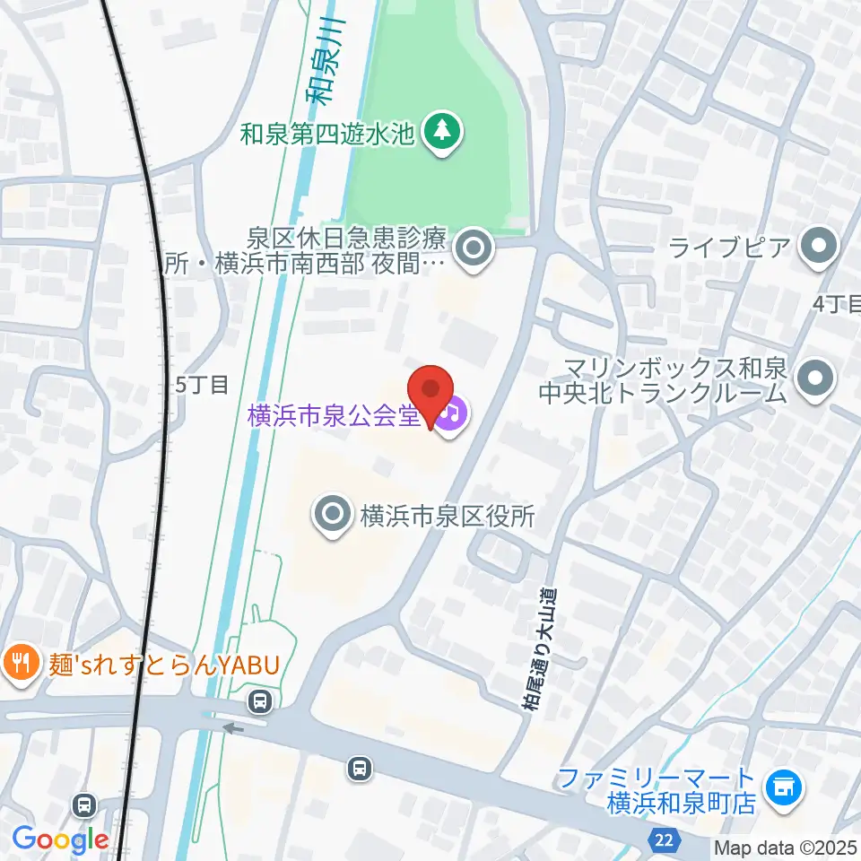 横浜市泉公会堂周辺のホテル一覧地図