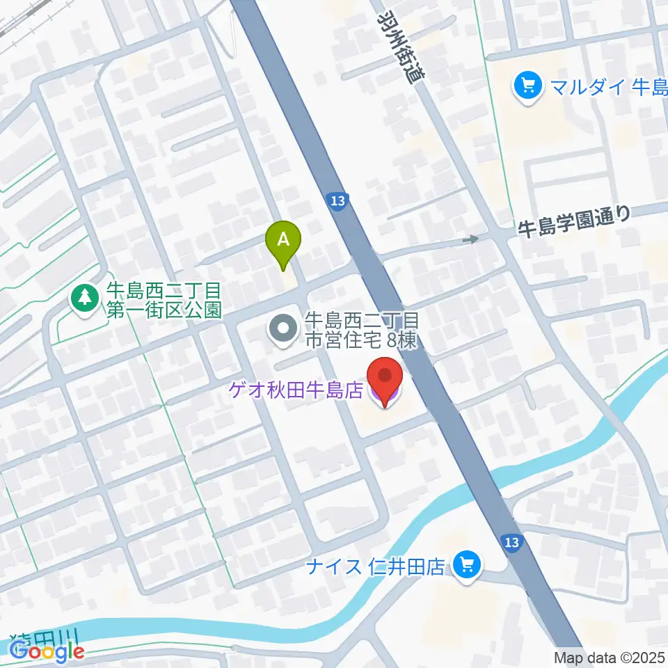 ゲオ秋田牛島店周辺のホテル一覧地図