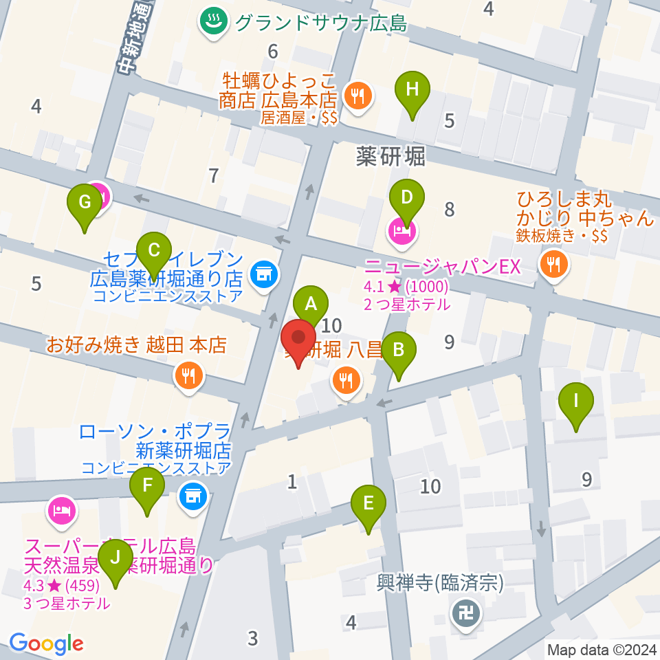 Jazz Club Bird周辺のホテル一覧地図