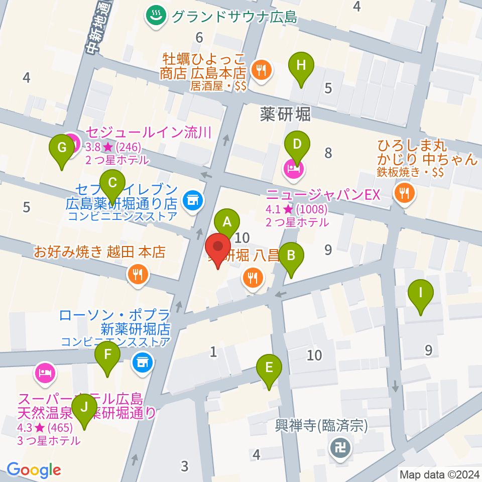 Jazz Club Bird周辺のホテル一覧地図