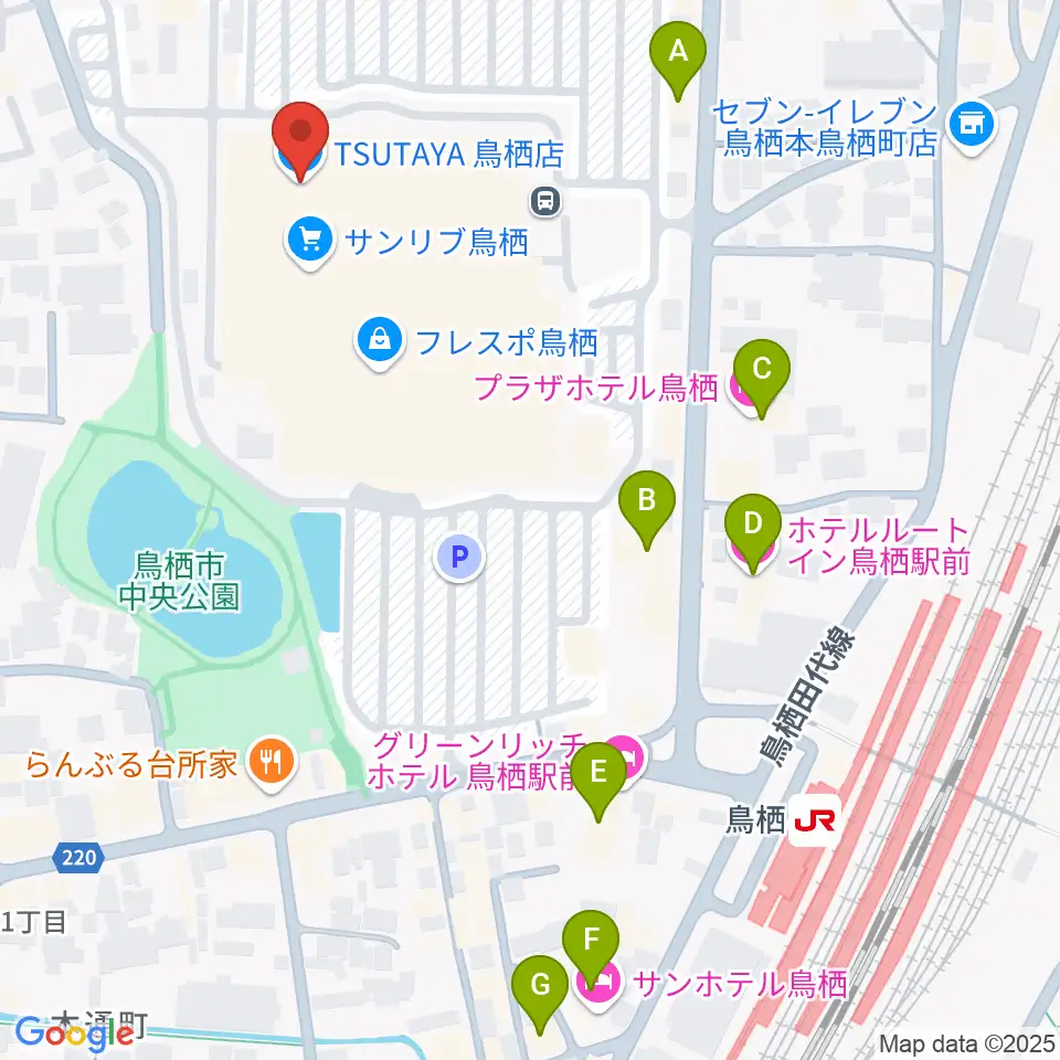TSUTAYA 鳥栖店周辺のホテル一覧地図