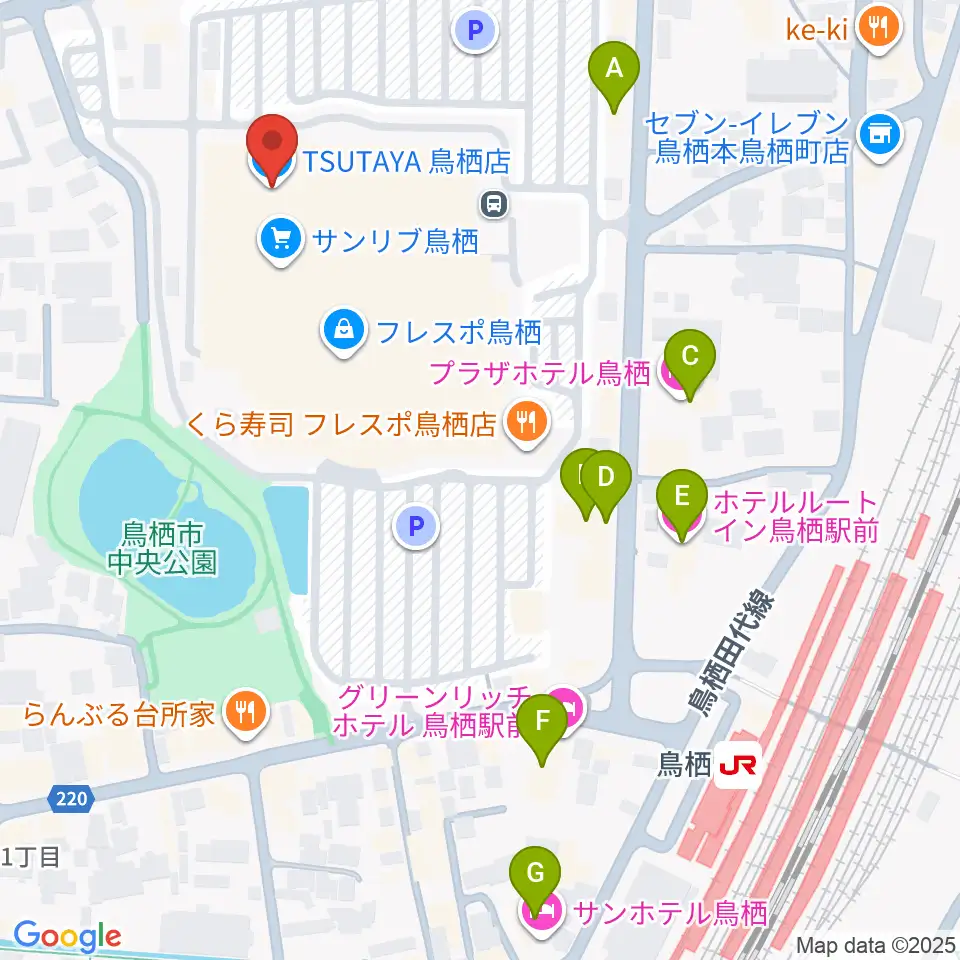 TSUTAYA 鳥栖店周辺のホテル一覧地図