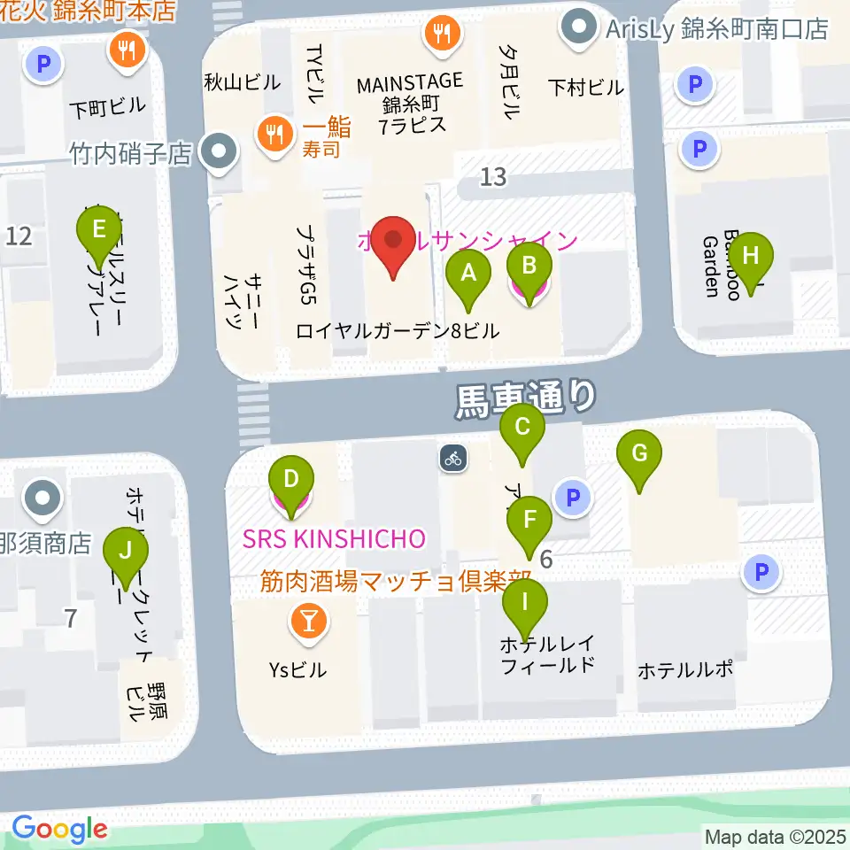 錦糸町パピーズ周辺のホテル一覧地図