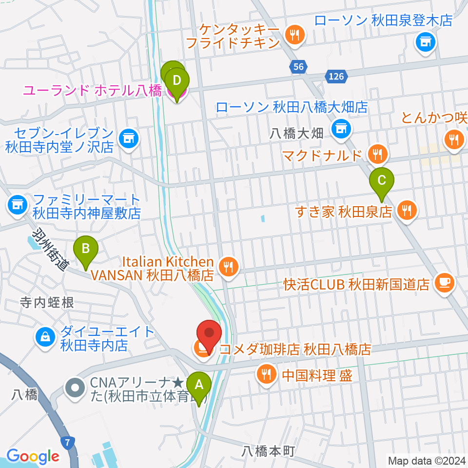 ゲオスーパーブックス八橋店周辺のホテル一覧地図