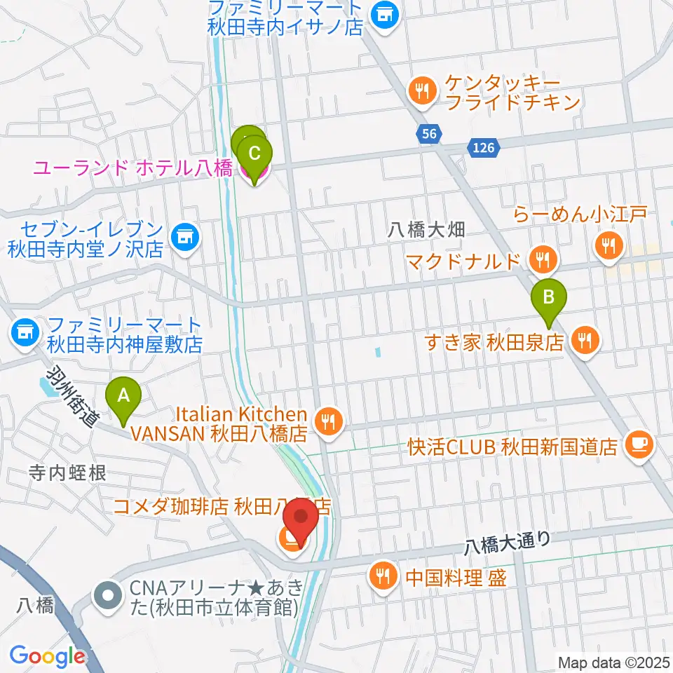 ゲオスーパーブックス八橋店周辺のホテル一覧地図